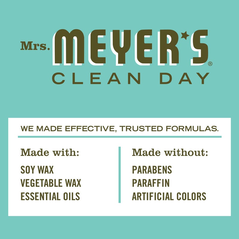 MRS. MEYER'S CLEAN DAY Scented Soy Candle, Basil Scent, 7.2 ounce candle (Pack - 1) - Image 4